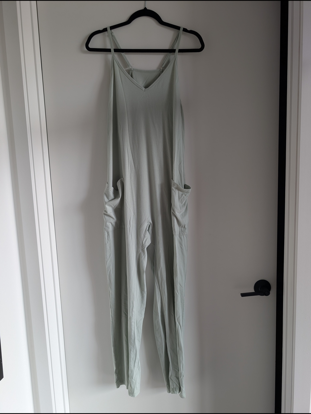 Sleeveless Light Sage Jumpsuit with Side Pockets